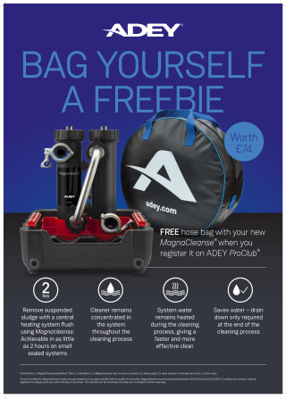 Hose Bag Promo | Adey MagnaCleanse for £375+VAT

When ordered you will receive a Hose bag worth £74 for FREE once registered with ADEY proclub.